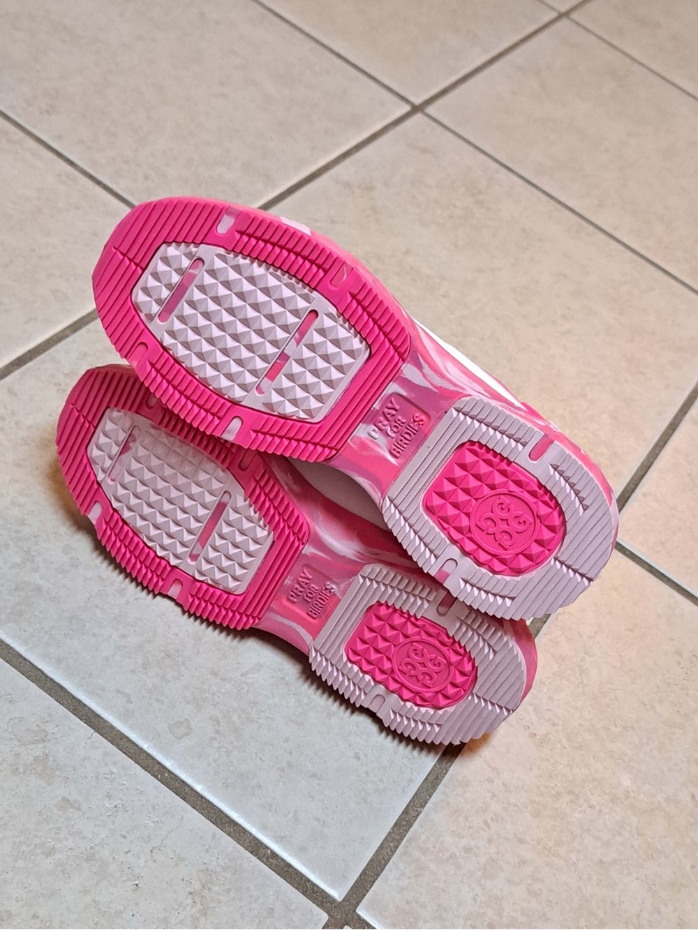 G/FORE Women's MG4+ golf shoes in the Snow/Knockout Pink Colorway - Picture 11 of 11